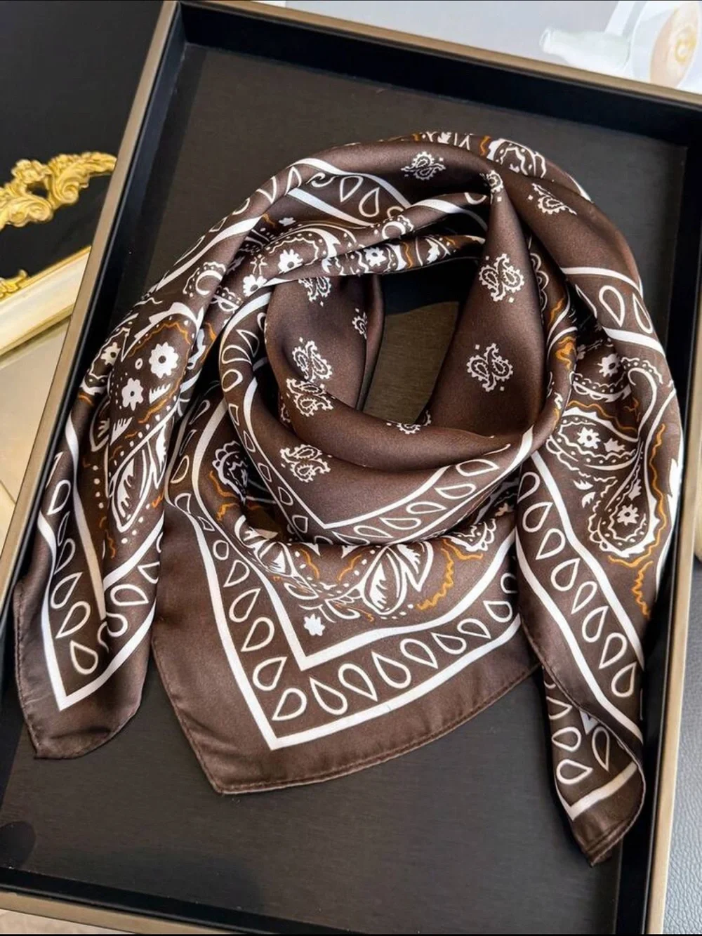 Paisley Satin Square Scarf Bandana – Choose Your Color